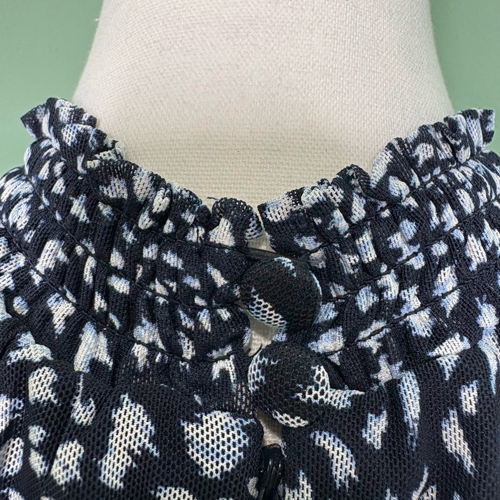 Nina Leonard Navy and White Printed Tie-Waist Midi Dress - Picture 10 of 14